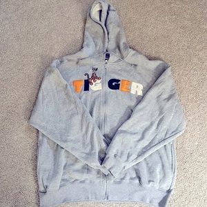 Disney Tigger Hooded Gray Zippered Sweatshirt - Size L